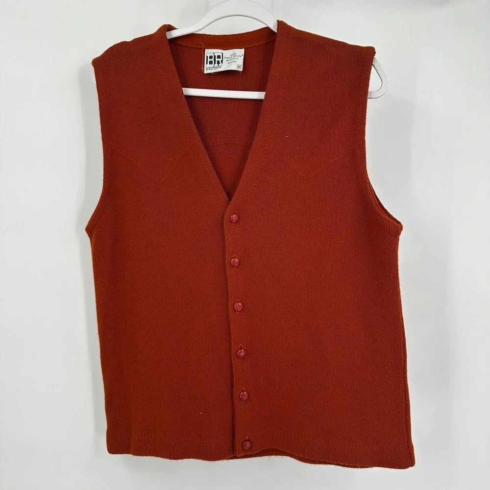 Mens Vintage Western Sweater Vest Size M Southwestern Rockabilly Cowboy‎ Retro